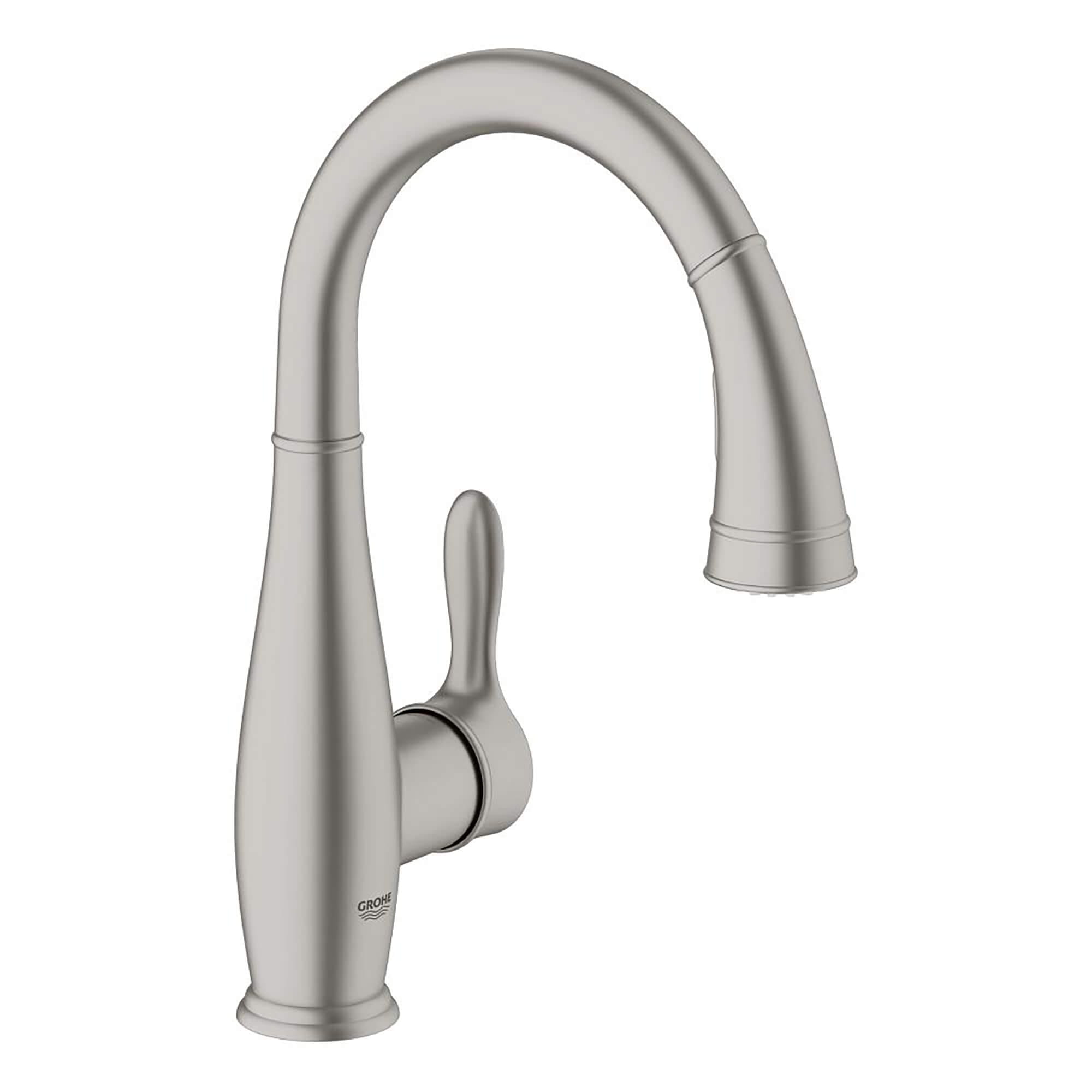 Single Handle Pull Down Dual Spray Prep Faucet 175 GPM GROHE SUPERSTEEL